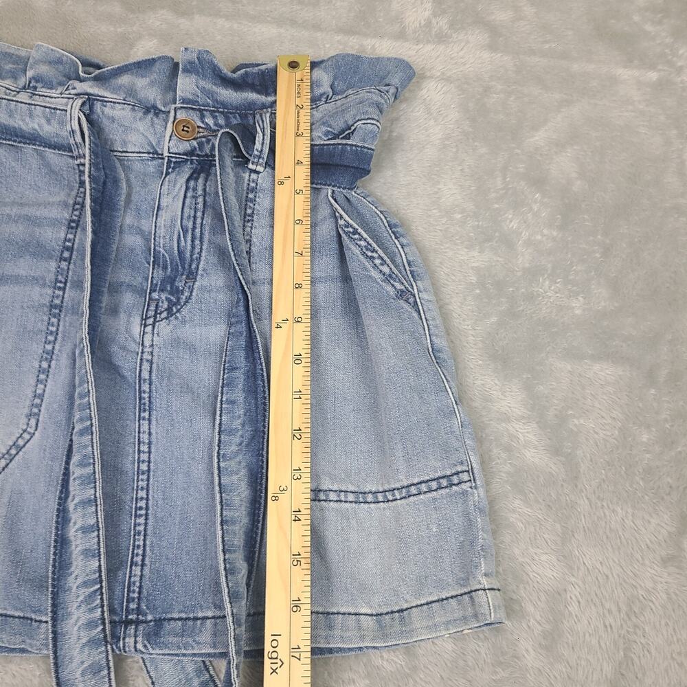 FREE PEOPLE Blue Denim In The Grass Paper Bag Skirt Size 4 - Picture 6 of 9